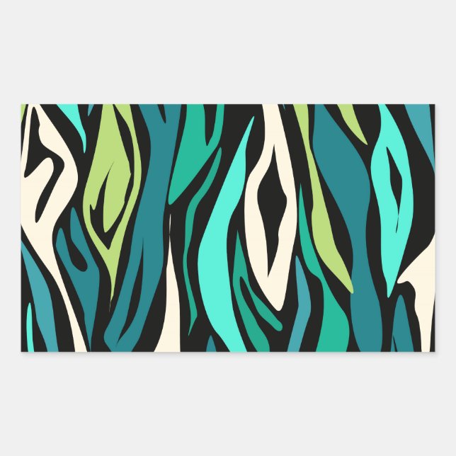 Abstract black turquoise sticker (Front)