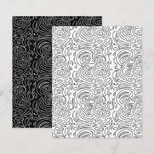 Abstract Black Wavy Lines White Scrapbook Paper