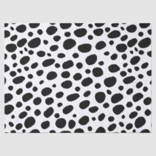 Abstract Black & White Cheetah Spots Pattern Tissue Paper
