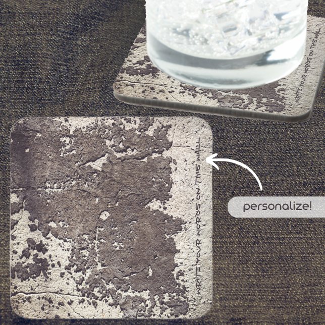 Abstract black & white (cracked wall) grunge loft  coaster (Creator Uploaded)