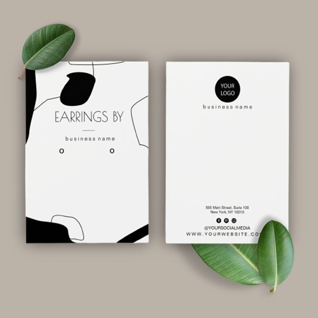 Abstract Black & White Earring Display Card Design (Creator Uploaded)
