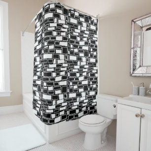 Abstract Black White Geometric Tiles