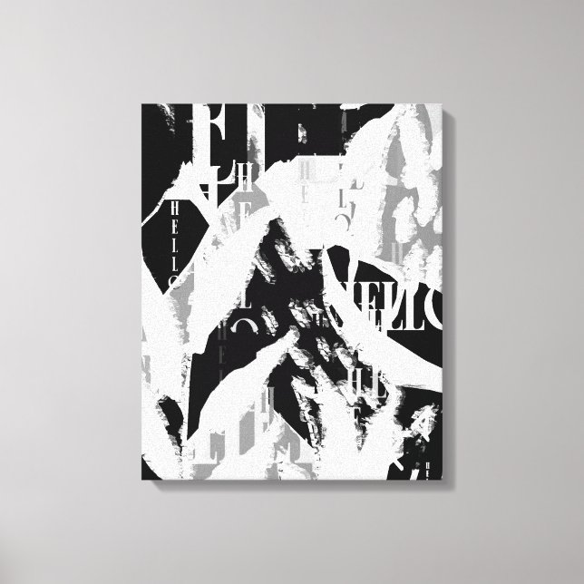 Abstract Black White Grey Canvas Print (Front)
