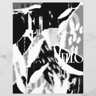 Abstract Black White Grey Scrapbook Paper