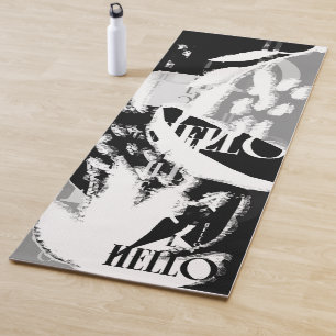 Abstract Black White Grey Yoga Mat