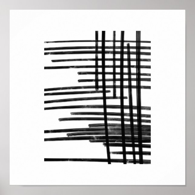 Abstract Black & White Lines Art -  Scratches 2 Poster (Front)