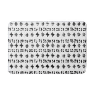 Abstract Black White Marks Bath Mat