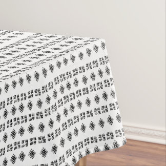Abstract Black White Marks Tablecloth