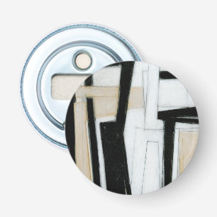 Abstract Black & White Painting Bottle Opener