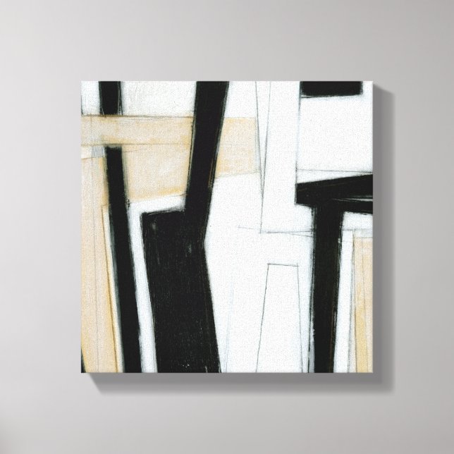 Abstract Black & White Painting Canvas Print (Front)