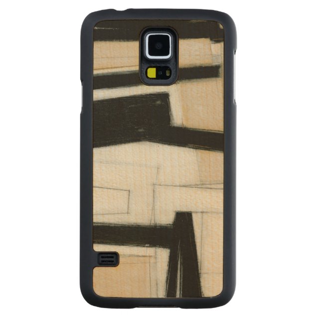 Abstract Black & White Painting Carved Maple Galaxy S5 Case (Back)