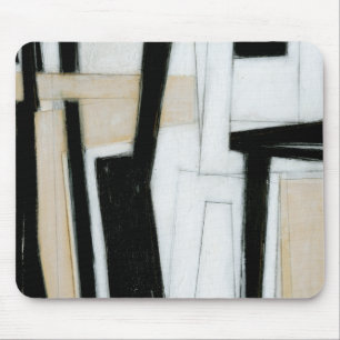 Abstract Black & White Painting Mouse Pad