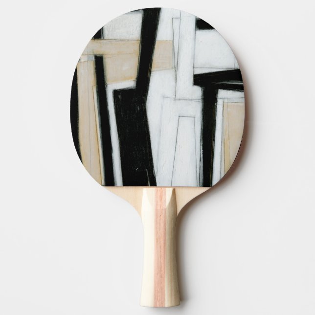 Abstract Black & White Painting Ping Pong Paddle (Front)