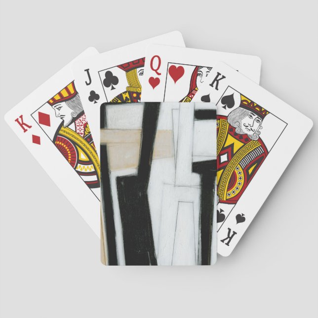 Abstract Black & White Painting Playing Cards (Back)