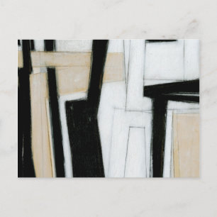 Abstract Black & White Painting Postcard