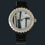 Abstract Black & White Painting Watch<br><div class="desc">Norman Wyatt created this subtle black and white abstract painting. The white of the piece makes the black stand out more than normal,  and the thick lines give the work a hectic feeling. Purchase one now!</div>