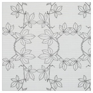abstract black&white pattern with leaves. fabric