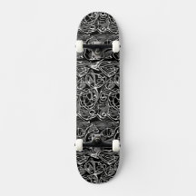 Abstract Black & White Skateboard
