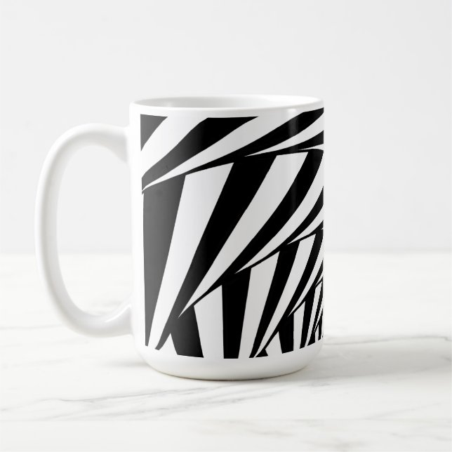 Abstract Black & White Swirl Spiral  Mug (Left)