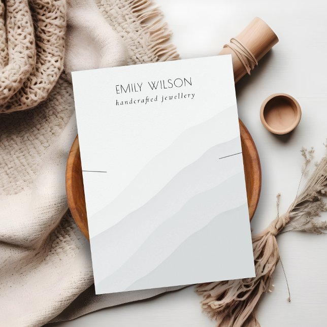 Abstract Black White Waves Necklace Band Display Business Card (Creator Uploaded)