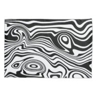 Abstract Black White Waves Pillow Case Your Colour