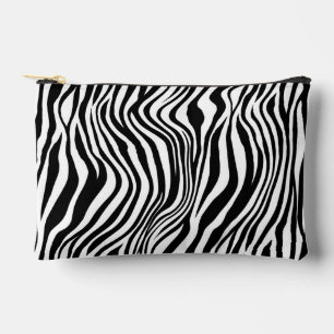 Abstract Black & White Zebra Print Pattern Accessory Pouch