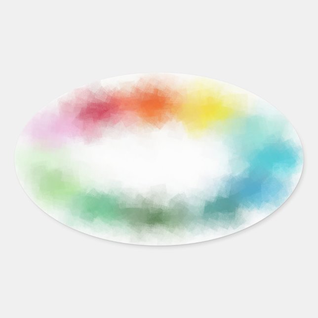 Abstract Blank Template Custom Modern Colourful Oval Sticker (Front)