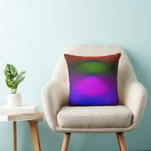 Abstract Blend of Orange, Green, Purple & Blue Throw Pillow