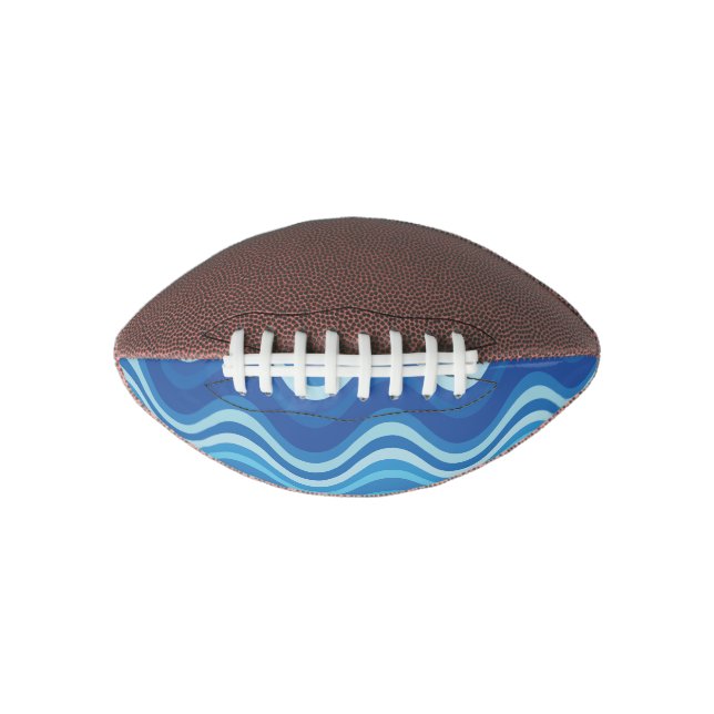 Abstract bleu wavy lines patterns football (Front)