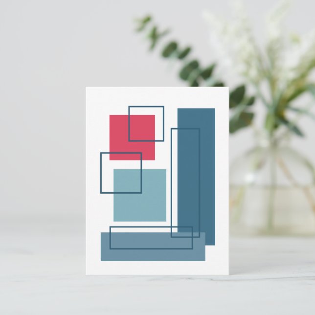 Abstract Blocks 1 Geometric Design  Postcard (Standing Front)