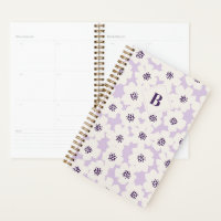 Abstract Blocky Floral Lavender Monogram