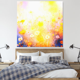 abstract blooming wild flowers canvas print