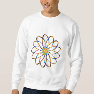 abstract blu flower sweatshirt