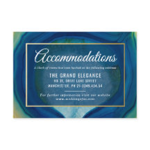 Abstract Blue Agate Pattern Wedding Accommodations