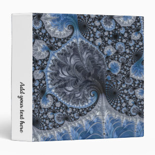 Abstract Blue and Black Intricate Fractal Binder
