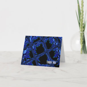 Abstract Blue and Black Thank You Card
