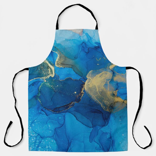 Abstract blue and gold fragment of colorful backgr apron (Front)