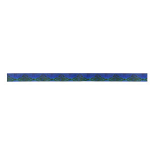 Abstract Blue and Green Dye Swirls Satin Ribbon