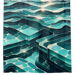 "Abstract Blue and Green Water Waves"