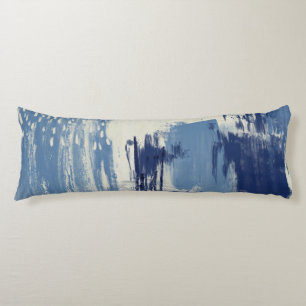 Abstract Blue and Ivory Body Pillow