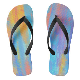 Abstract Blue and Orange Flip Flops
