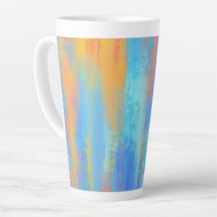 Abstract Blue and Orange Latte Mug