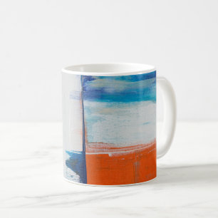Abstract Blue and Orange Modern Art Coffee Mug