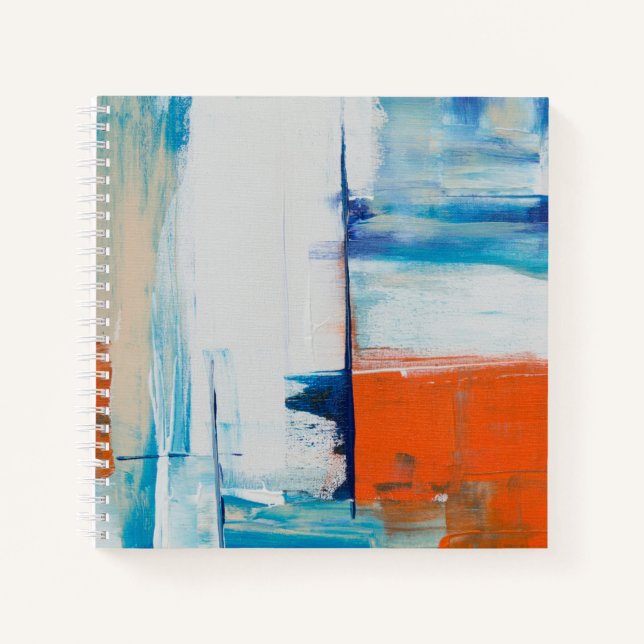 Abstract Blue and Orange Modern Art Notebook (Front)