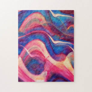 Abstract Blue and Pink Art Puzzle