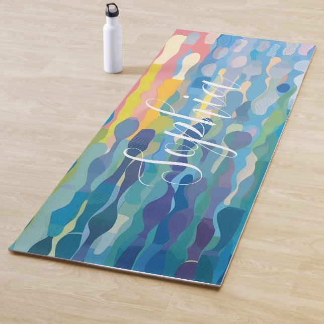 Abstract Blue And Pink   Yoga Mat (In Situ)