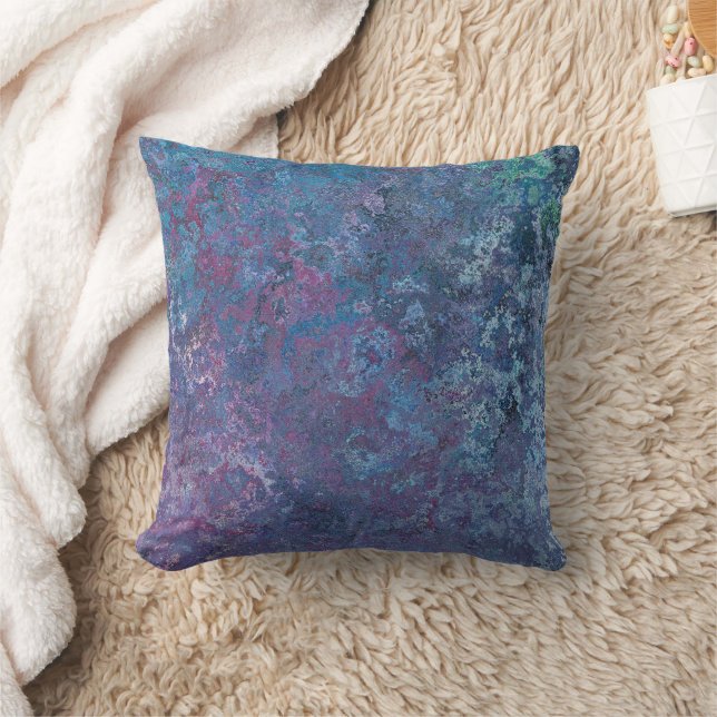 Abstract Blue and purple colourful design Throw Pillow (Blanket)