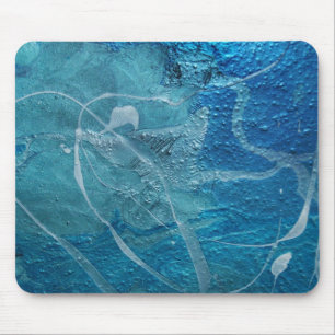 Abstract Blue and Silver Texture Mouse Pad