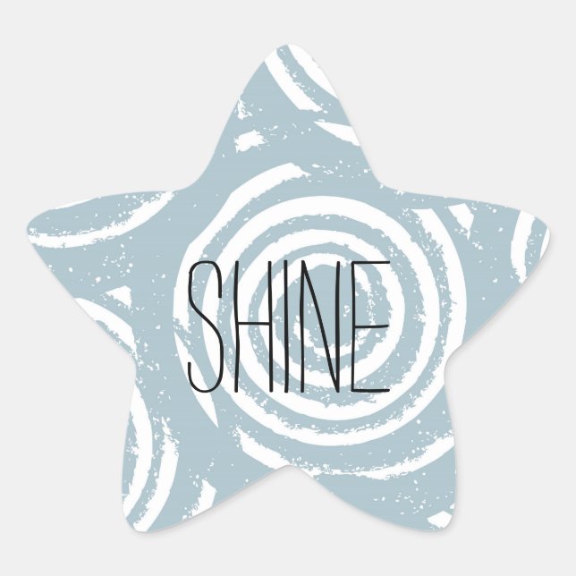 Abstract Blue and White Circles Star Sticker (Front)