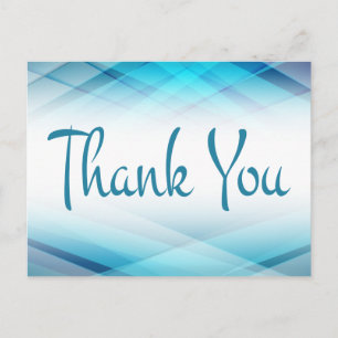 Abstract Blue And White Thank You Postcard